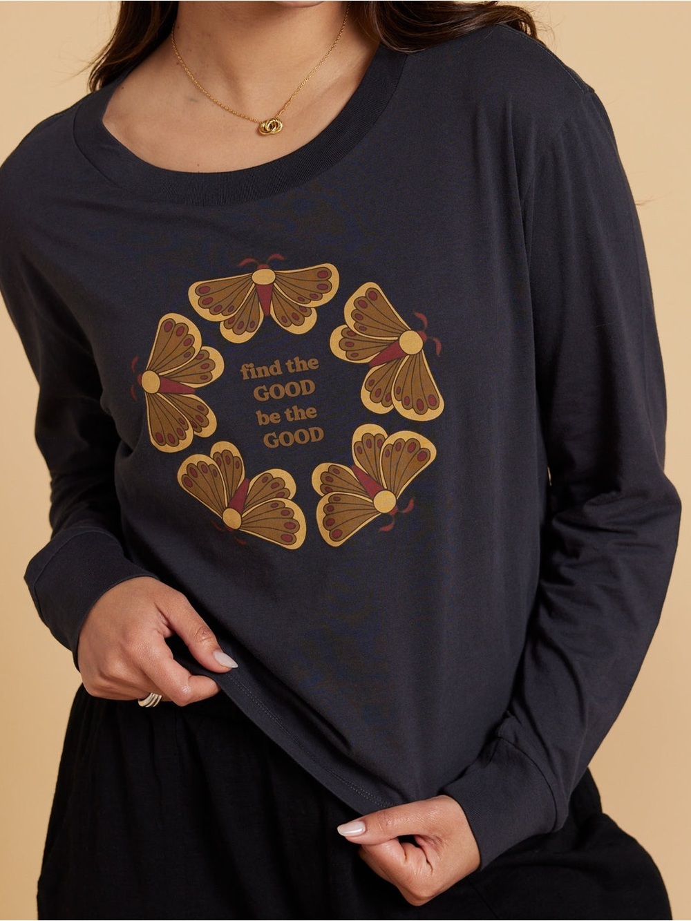 Known Supply Moth Graphic Organic Cotton Long Sleeve Tee Size S